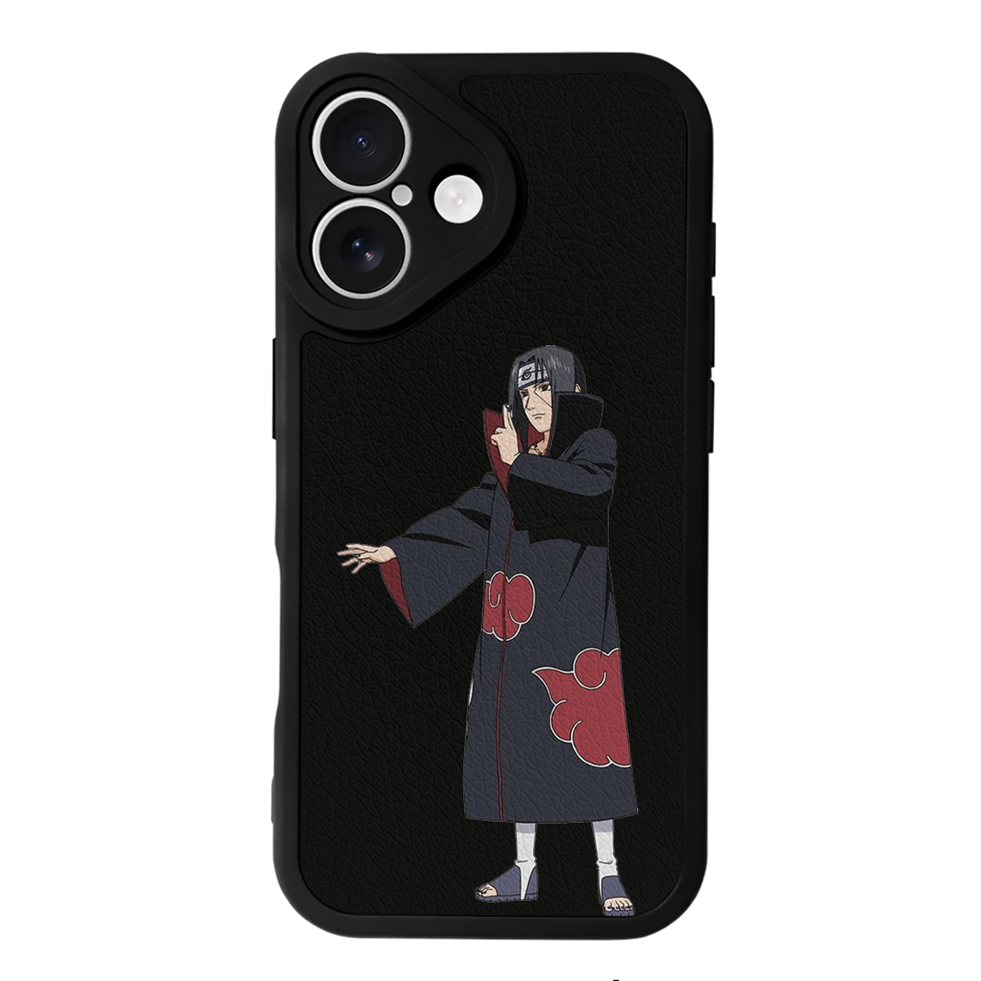 （画像用） NARUTO -ナルト- うちは イタチ Uchiha Itachi 【iPhone 16シリーズ対応】シリコンスマホケース（レザー調） 材質：シリコン